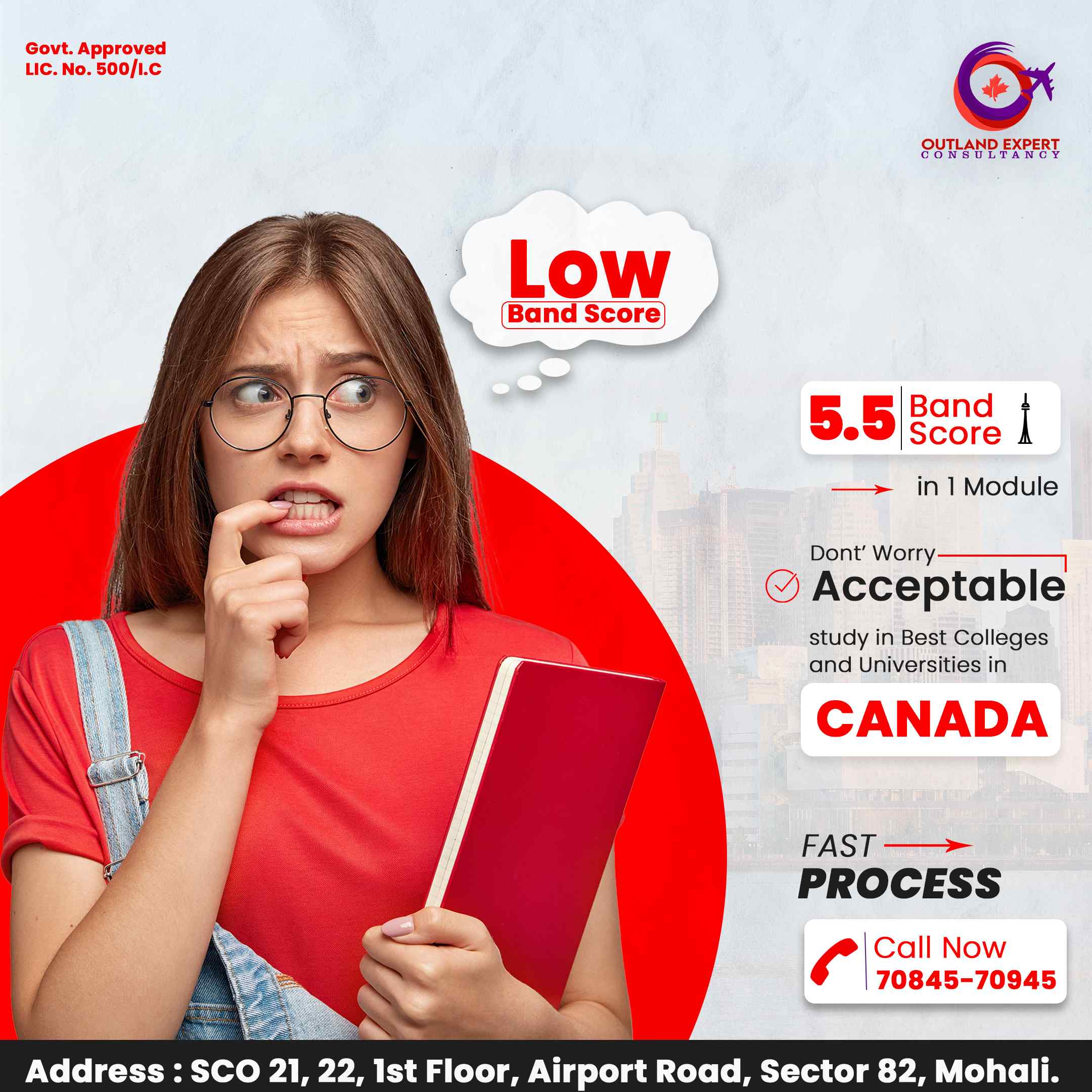 Low band score (study in Canada Post)